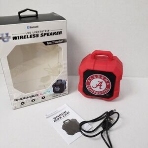 Alabama Crimson Tide Red Bluetooth Wireless Speaker Shockbox LED light Open Box